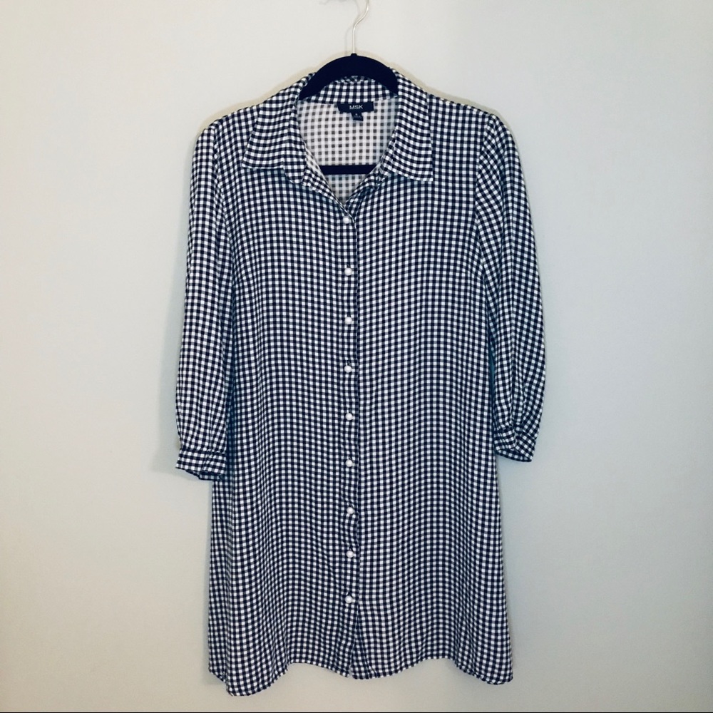 MSK Black and White Gingham Dress